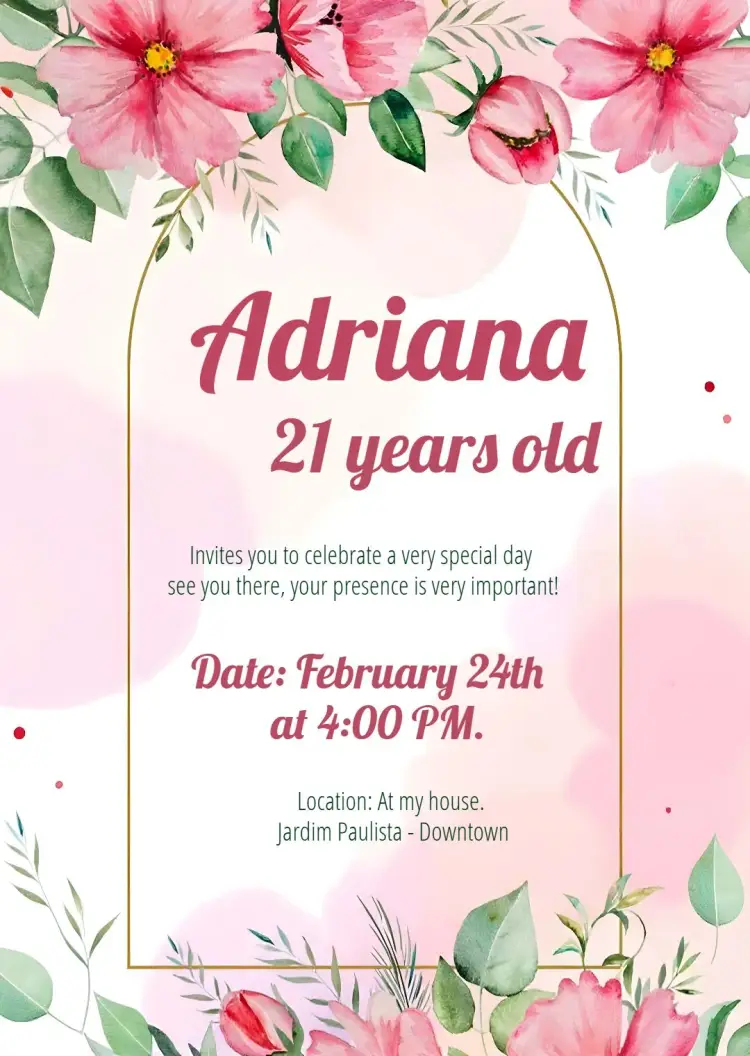 Floral Feminine invitation