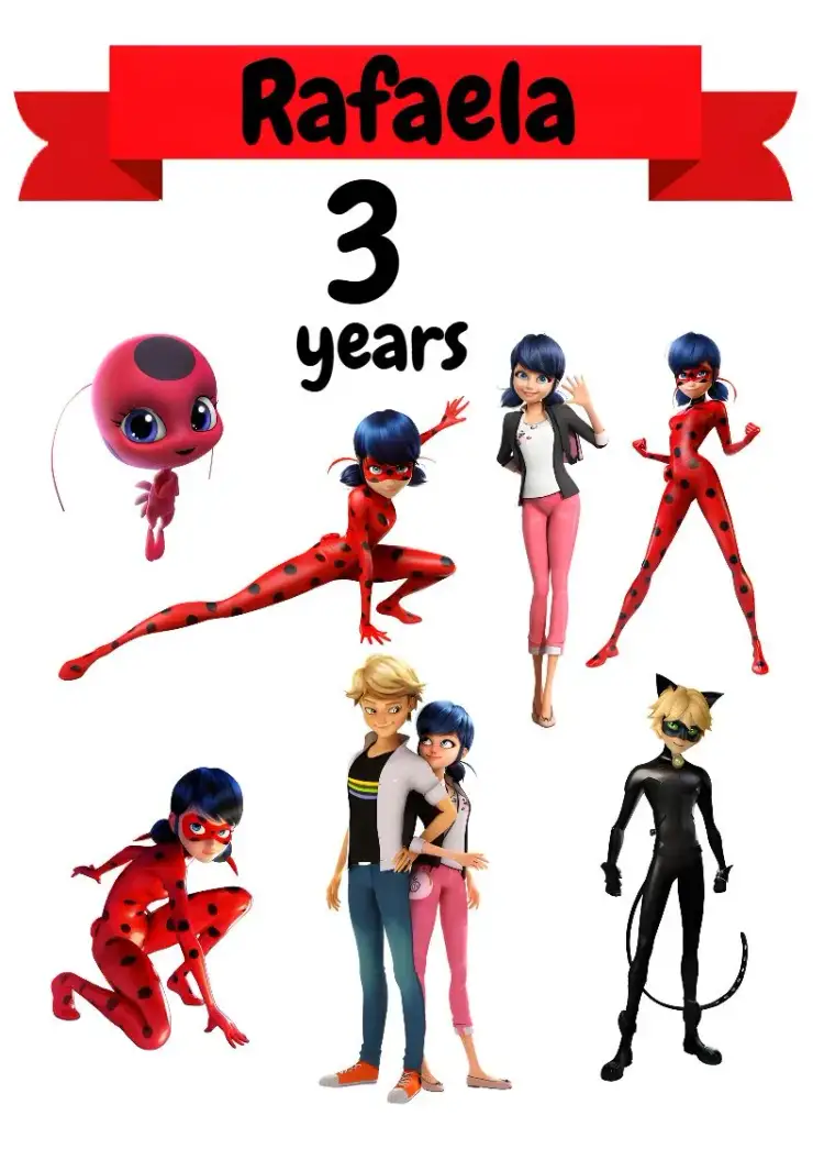 Invitation Ladybug Miraculous Cake Topper – Cake topper theme colorful, childish, themed, playful, modern