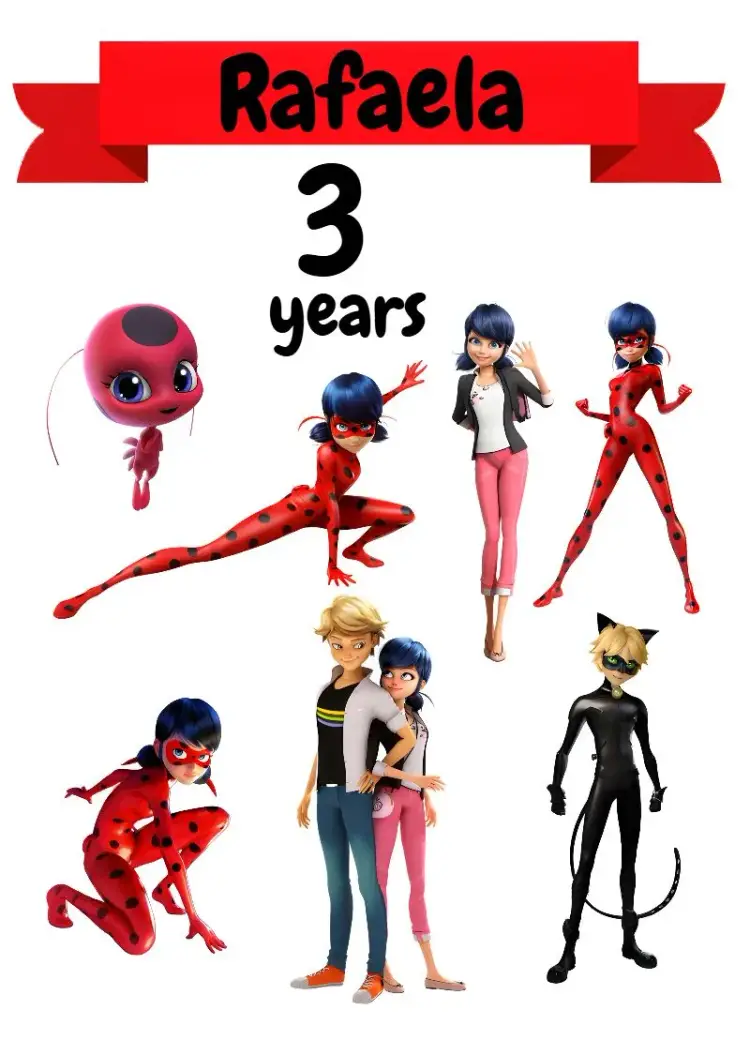 Ladybug Miraculous Cake Topper invitation