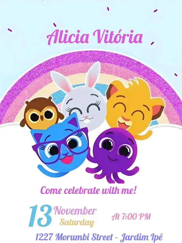 Invitation Bolofofos – Most searched for theme colorful, playful, fun, childlike, cheerful, modern