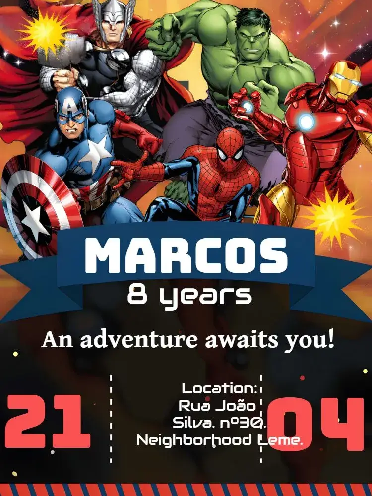 The Yellow Avengers invitation