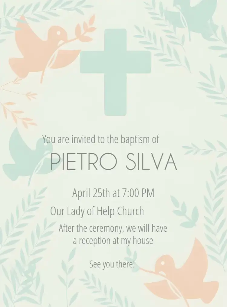 Invitation Blue Boy Baptism - Church Baptism – Baptism theme blue, minimalist, modern, delicate, serene