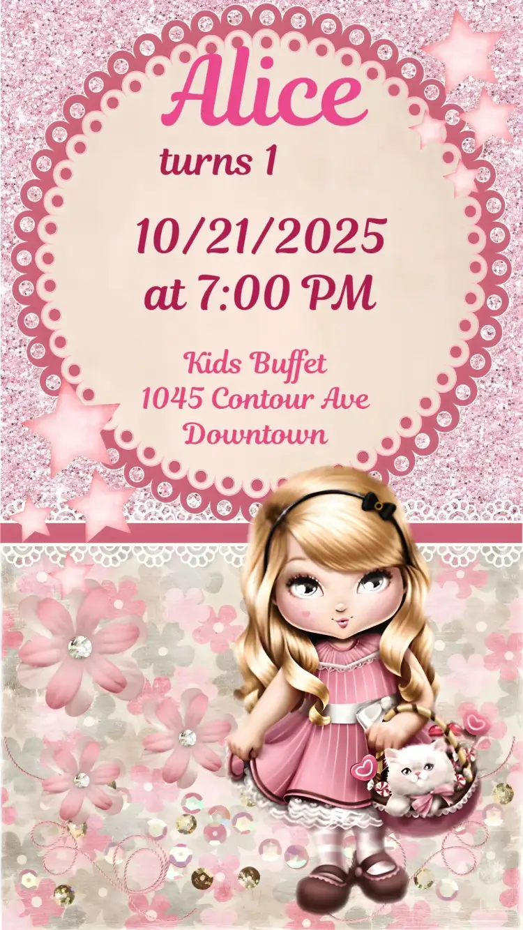 Invitation Jolie – Kids' Birthday Party theme colorful, playful, modern, fun, thematic