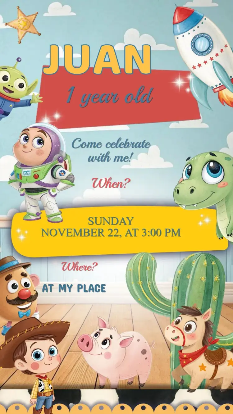 Toy Story Birthday Invitation