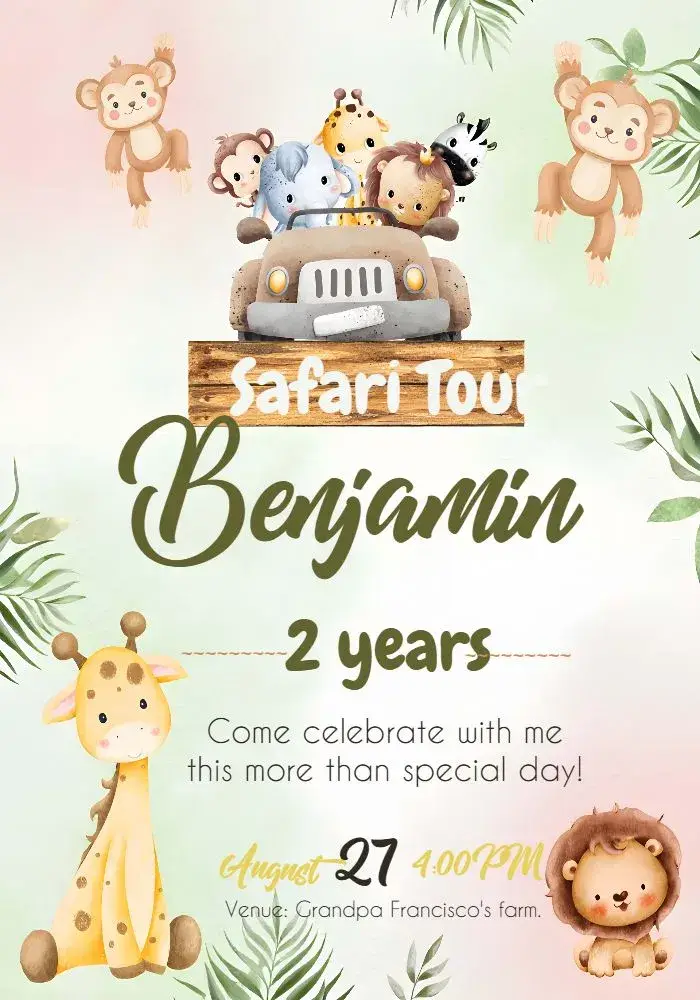 Green Safari invitation
