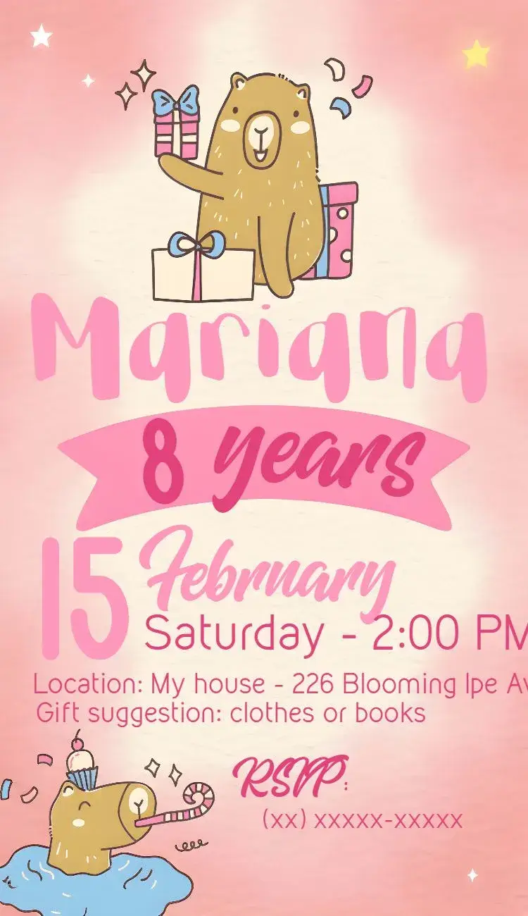 Capybara Animals invitation