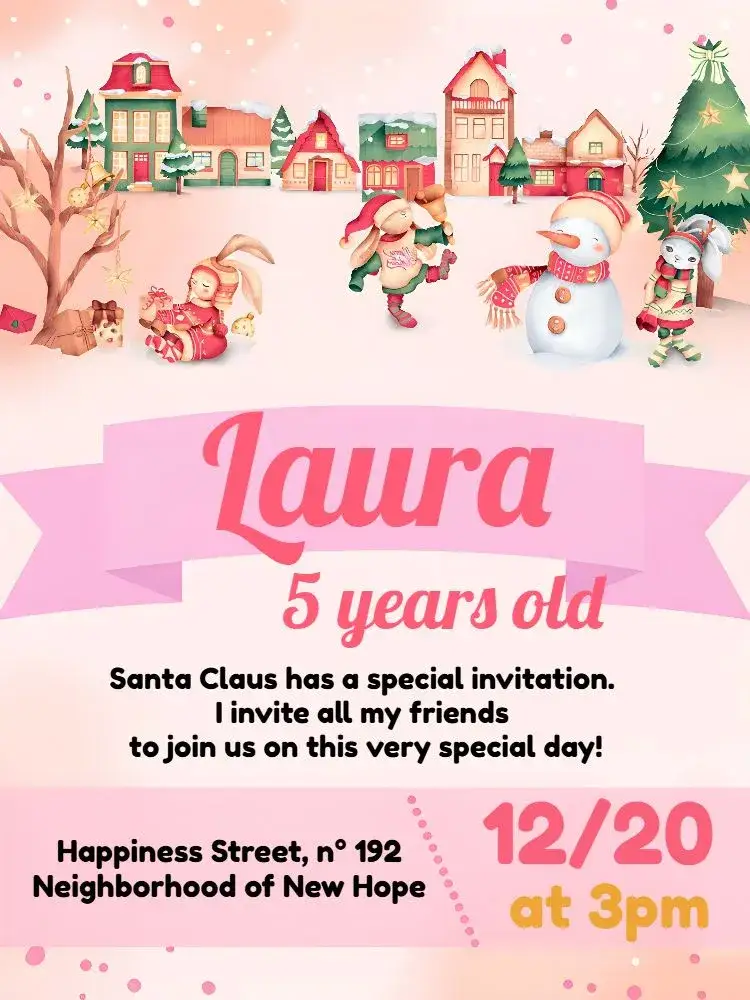 Invitation Christmas Daddy – Commemorative Dates theme Christmas colors, children's, fun, festive, Christmas illustrations