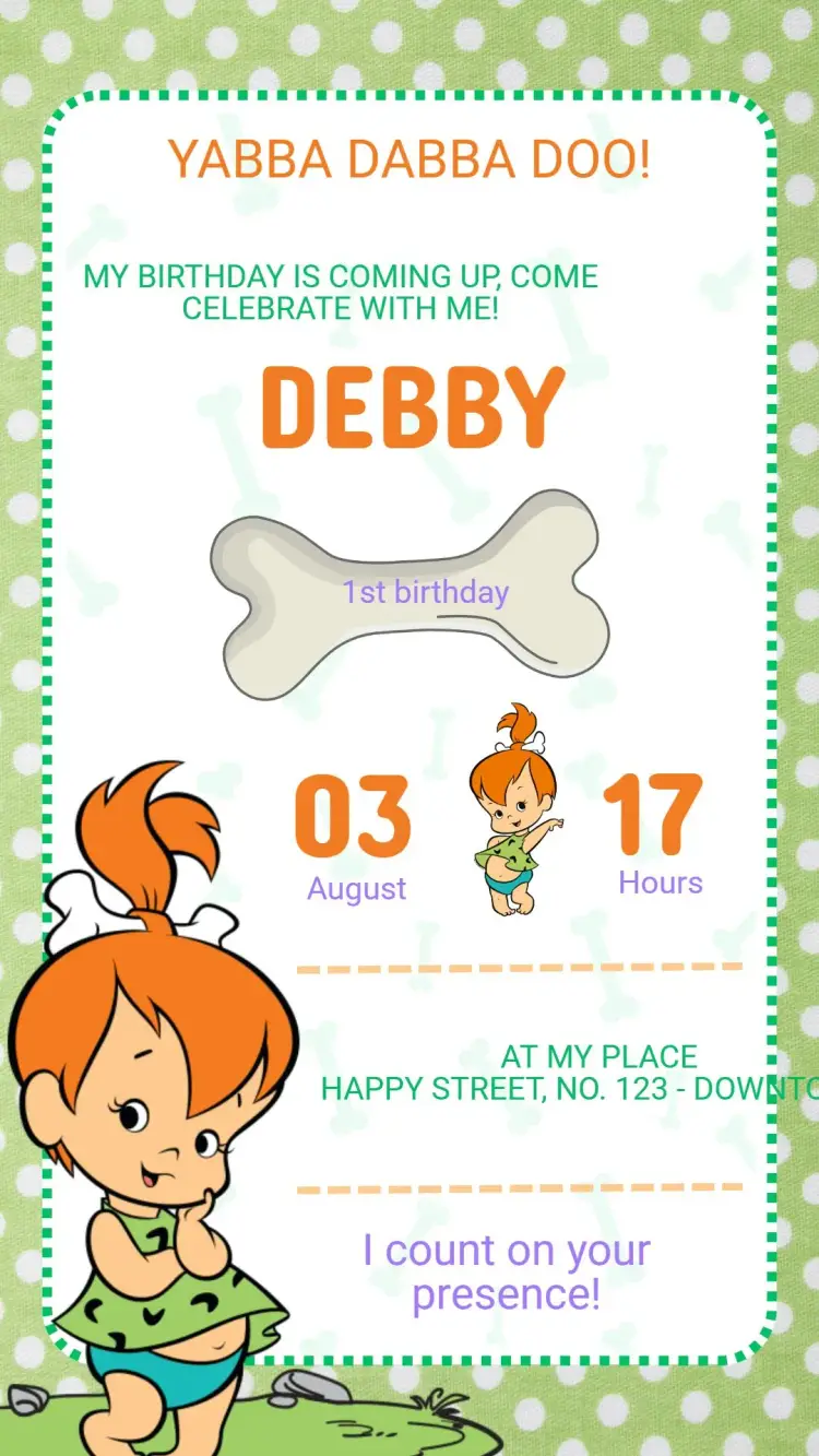 Pedrita Flintstone Invitation
