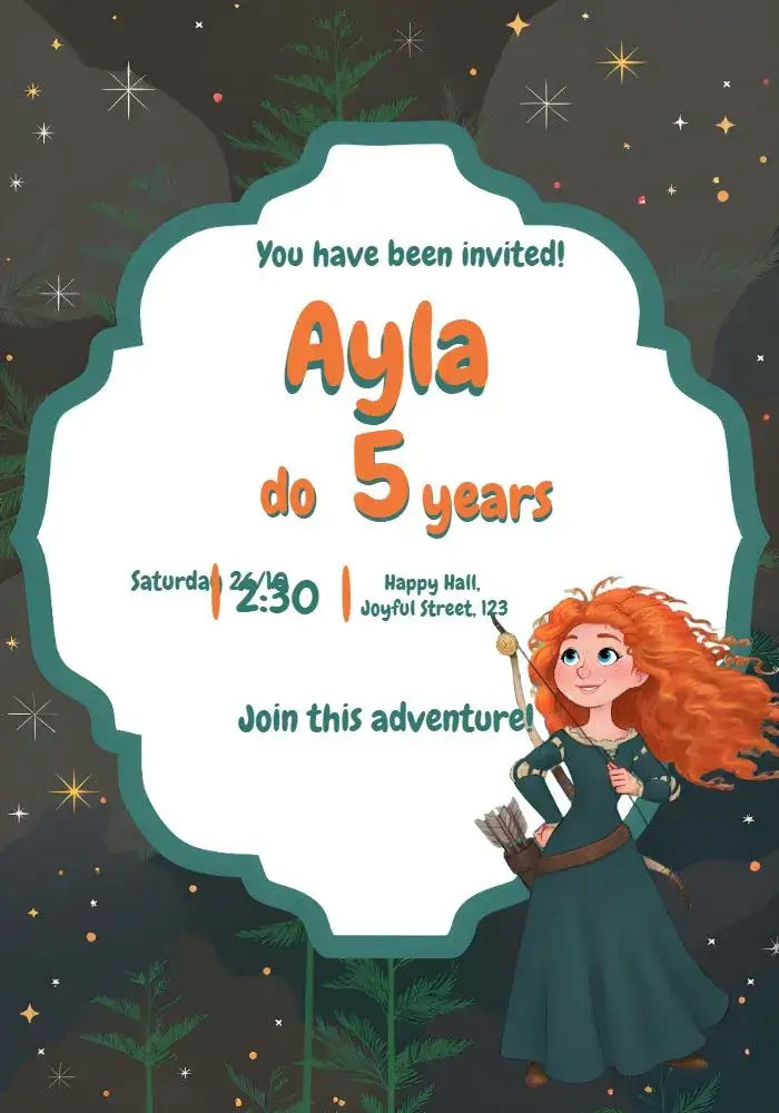Merida Brave Warrior invitation
