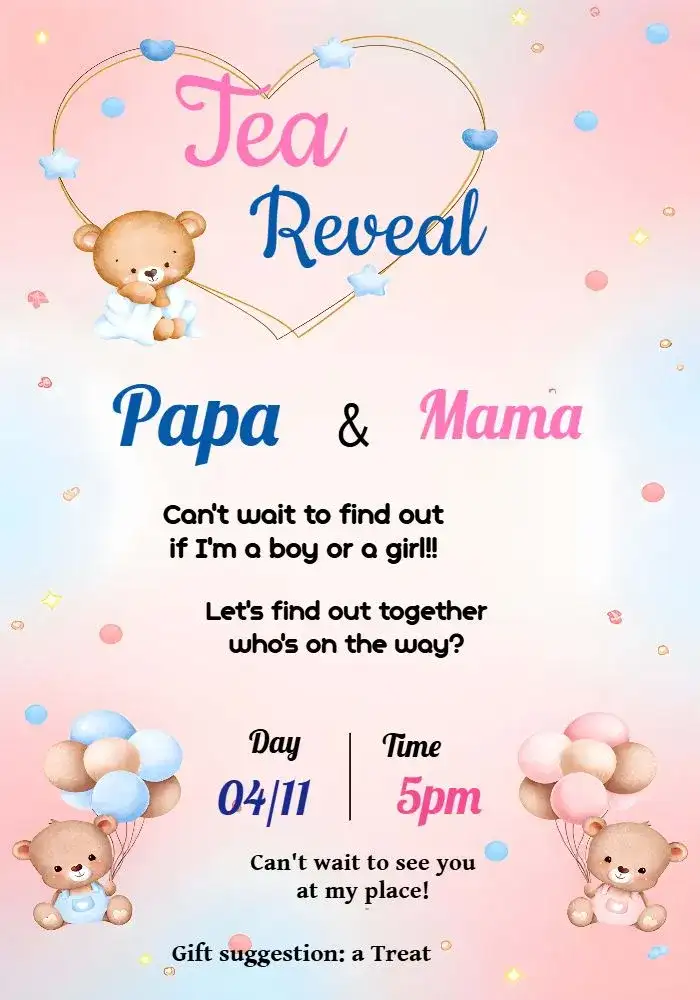 White Teddy Bears Gender Reveal