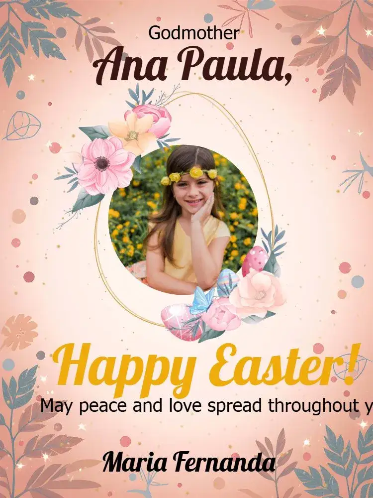 Invitation Happy Easter Card With Photo Circles – Commemorative Dates theme floral, colorful, modern, fun, festive, spring-themed