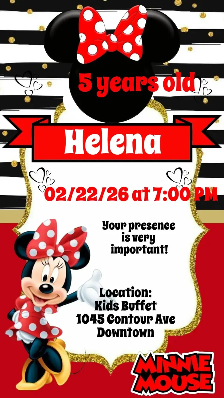 Red Minnie invitation