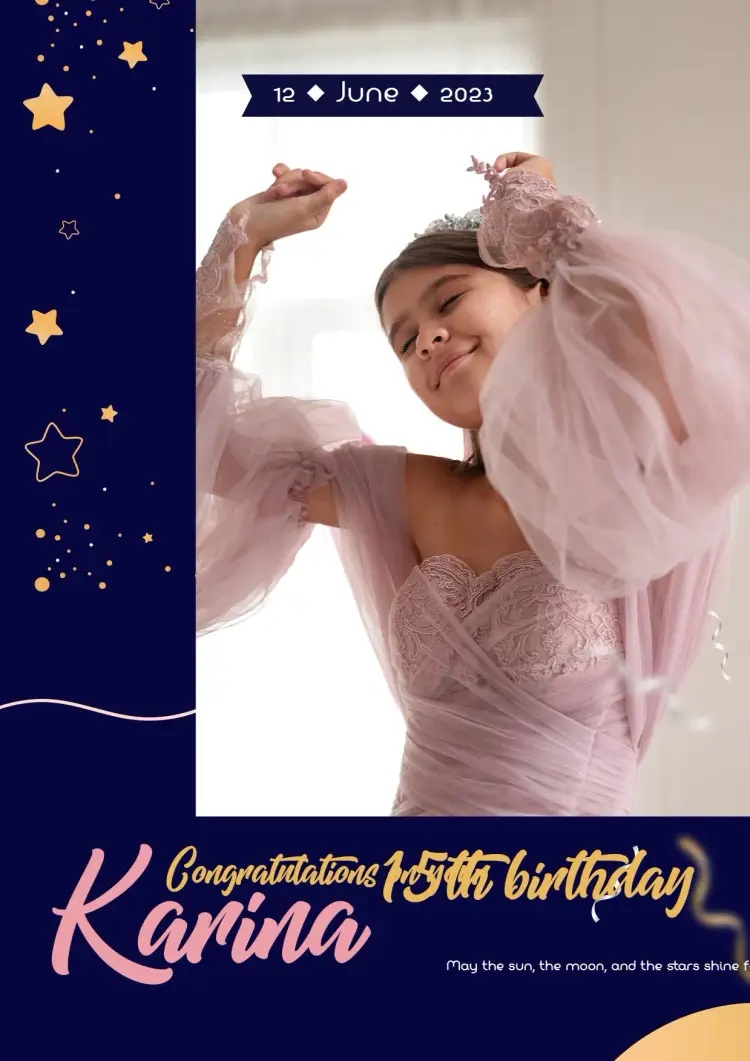 Dark 15-Year-Old Poster With Photo invitation