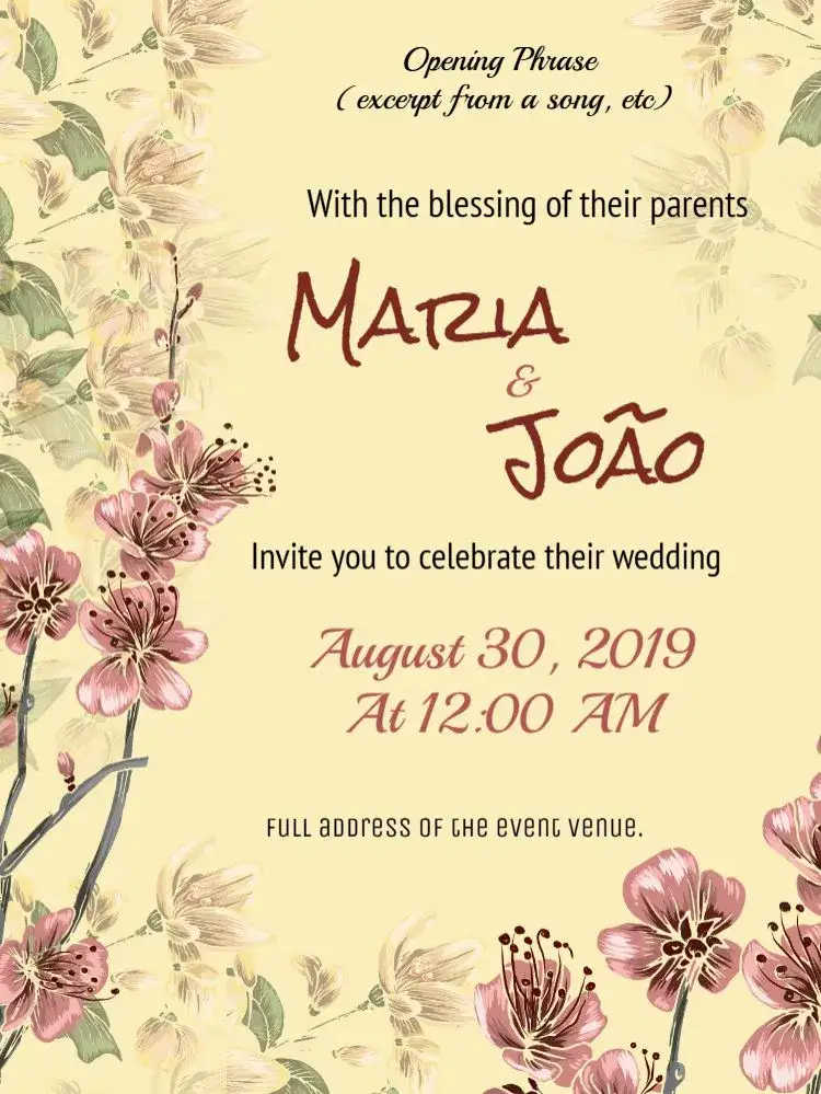 Invitation Vintage Floral Wedding – Wedding theme floral, vintage, romantic, elegant, rustic, soft