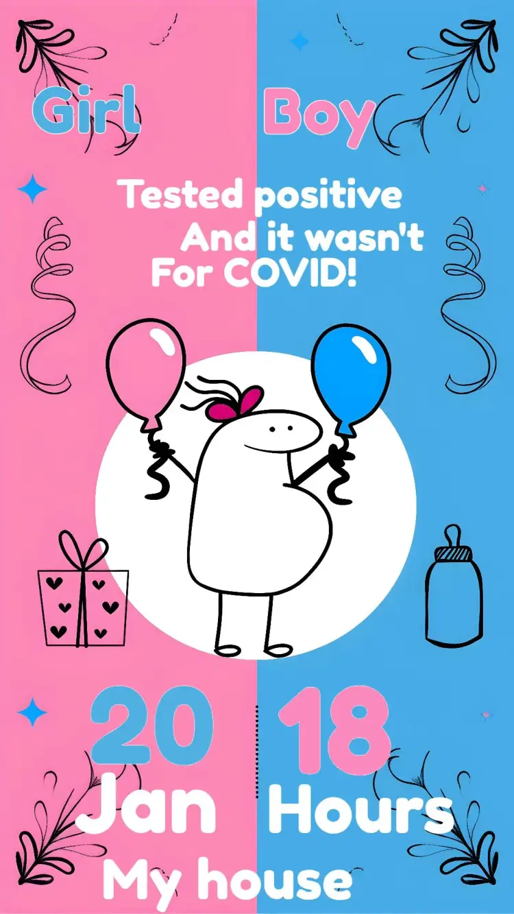 Blue Flork Gender Reveal Tea invitation