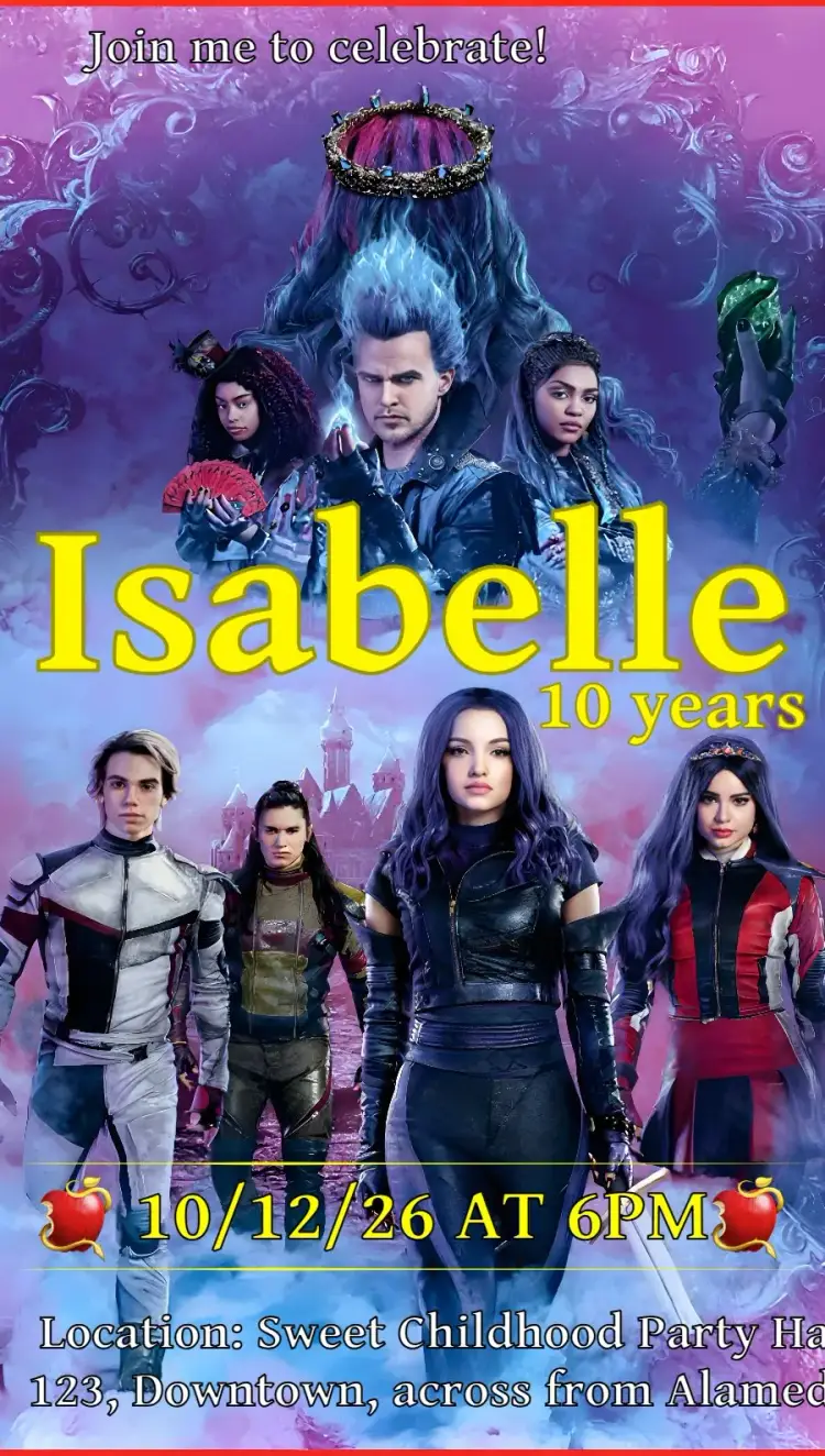 Teen Descendants Movie invitation