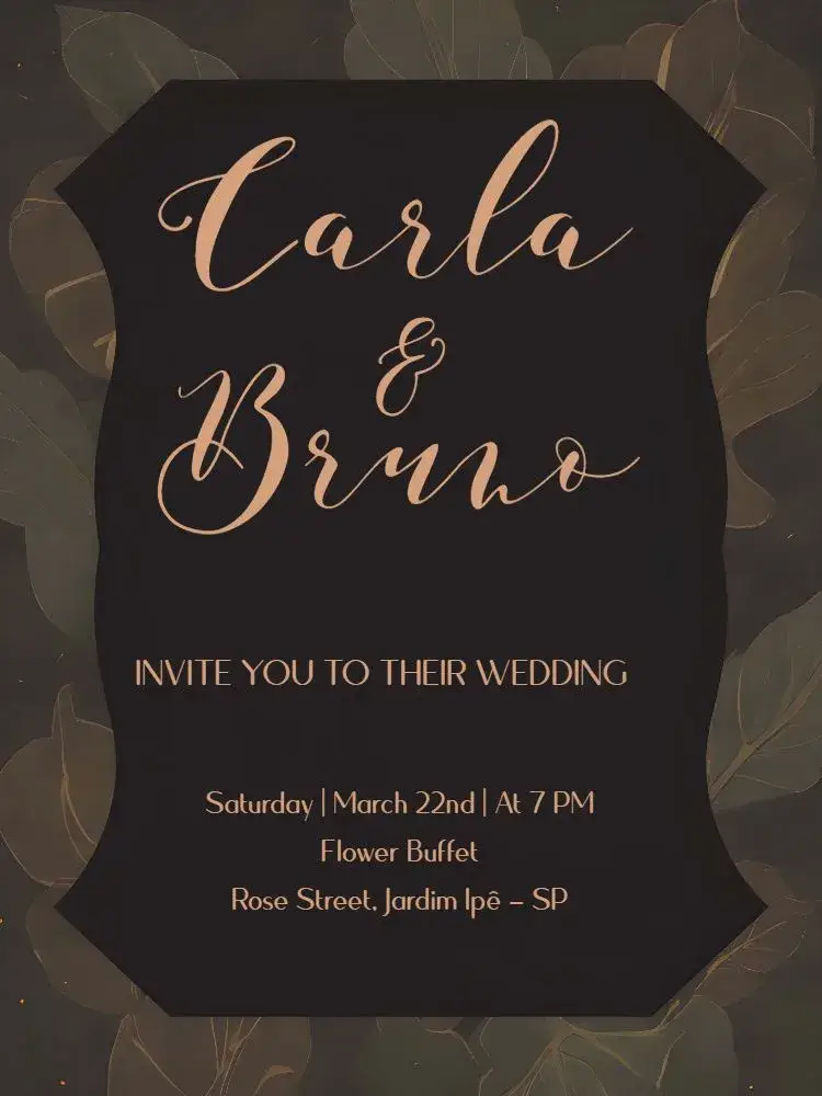 Elegant Black Wedding invitation