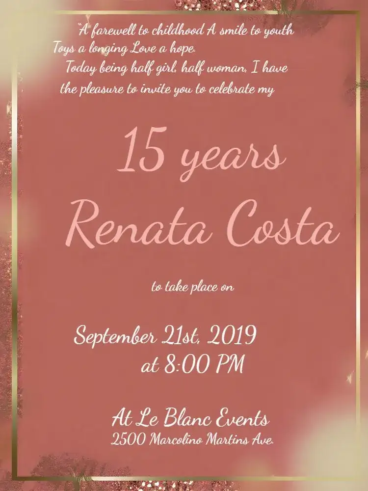 From 15 Years Rosé Gold Glitter