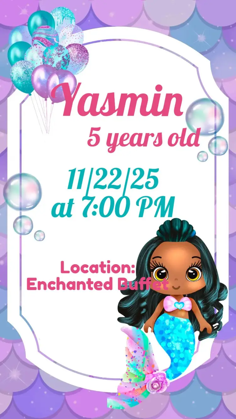 Brown Mermaid invitation