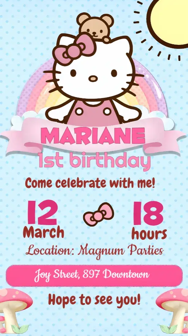 Hello Kitty Girl invitation