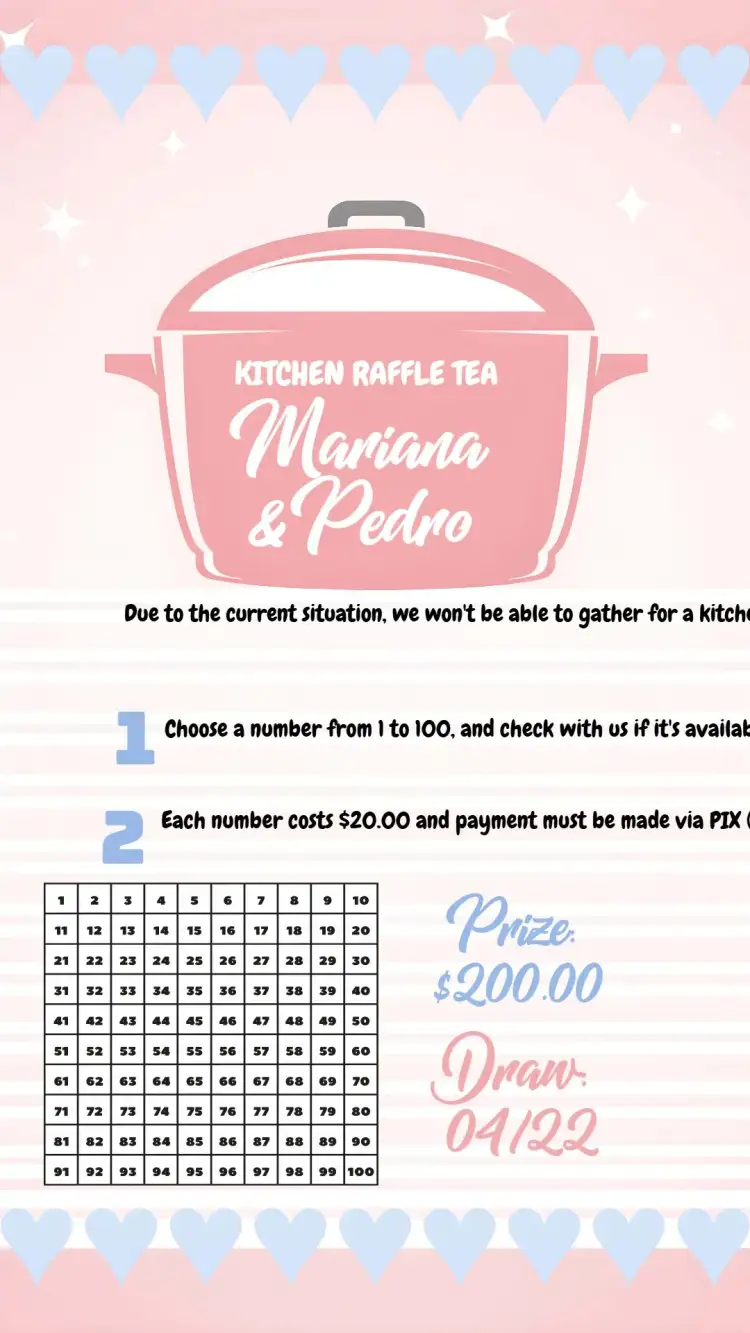 Invitation Kitchen Raffle Tea Wedding – Raffle Tea theme romantic, delicate, colorful, modern, festive, minimalist
