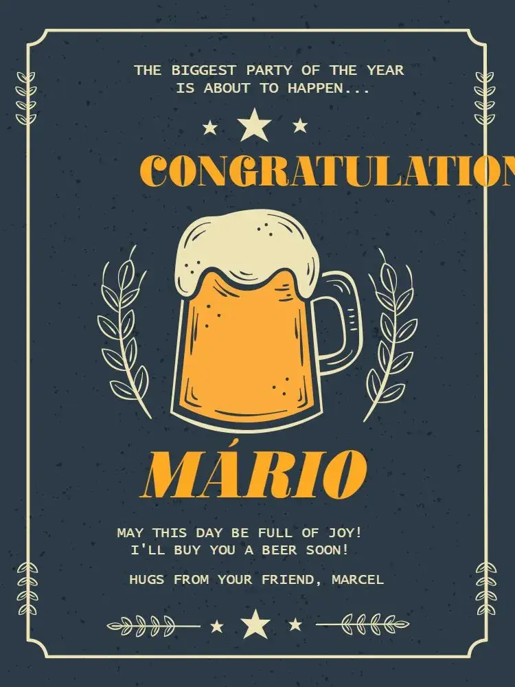 Dark Man Celebration Card Party invitation
