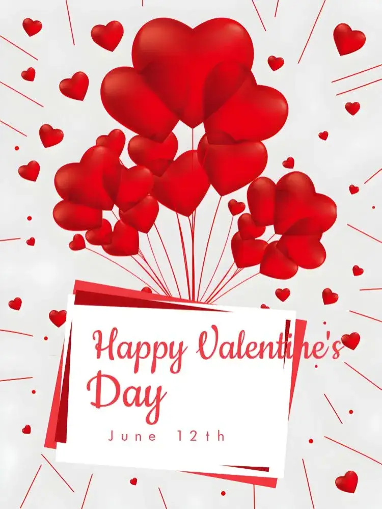 Invitation Valentine's Day Lovers Post – Most searched for theme red, romantic, modern, minimalist, graphic, passionate