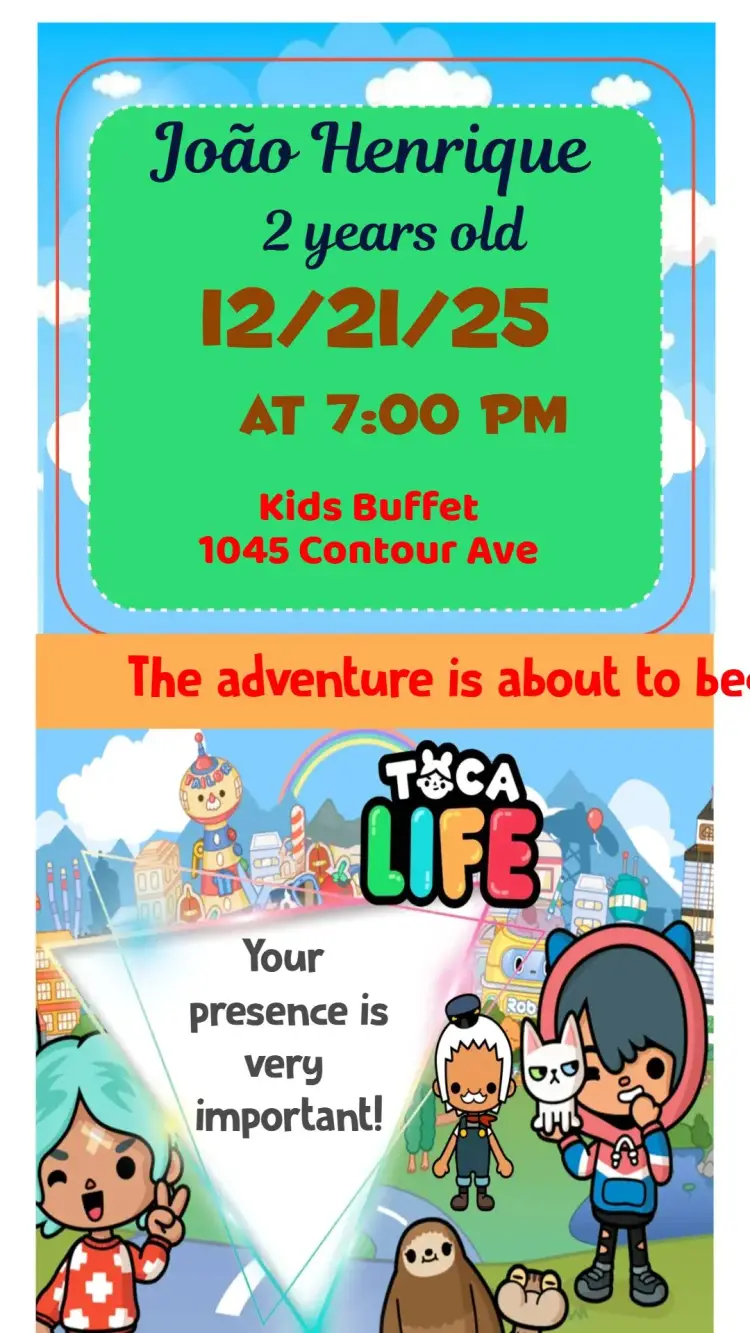 Toca Life World invitation