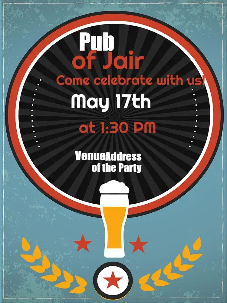 Invitation Boteco Whatsapp – Birthday theme pub, pub, retro, contemporary, laid-back
