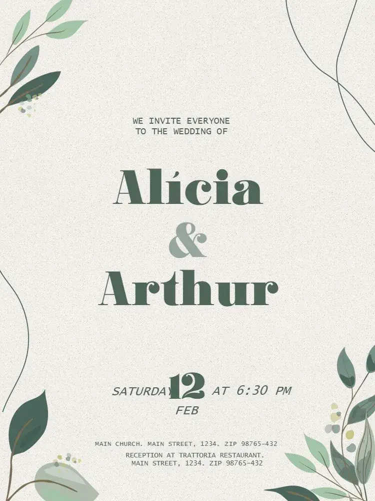 Simple And Delicate Couple Wedding invitation