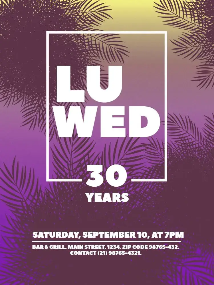 30 Years Tropical Celebration invitation