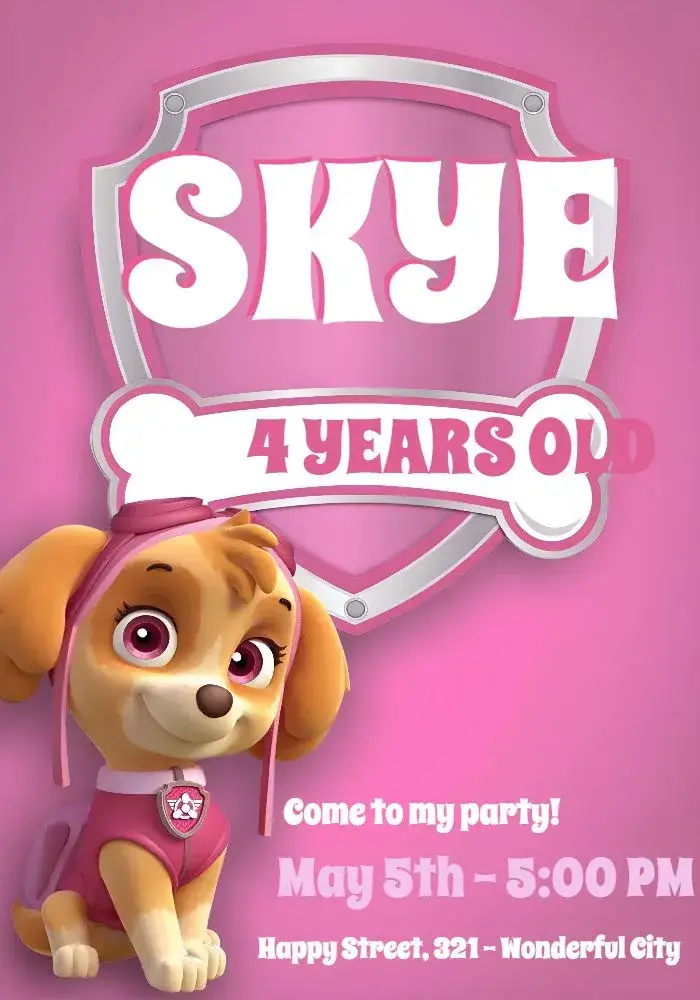 PAW Patrol Pup invitation