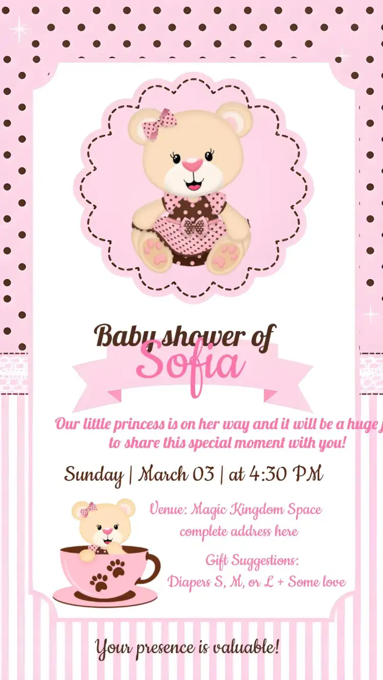 Princess Teddy Bear Baby Shower
