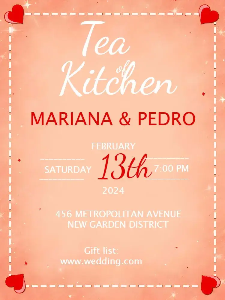 Black Heart Bridal Shower invitation