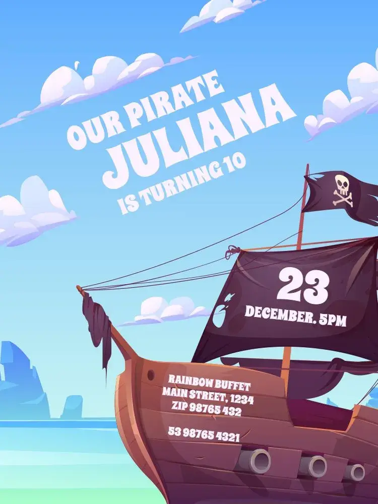From Pirate Ship Celebration invitation