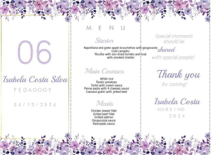 Menu Triangle Floral Totem Graduation