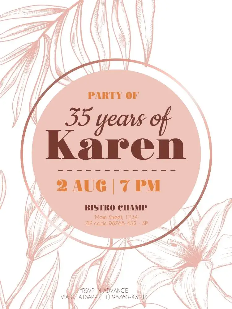 Invitation Rose Gold Pink – Kids' Birthday Party theme floral, pink, rose gold, delicate, modern