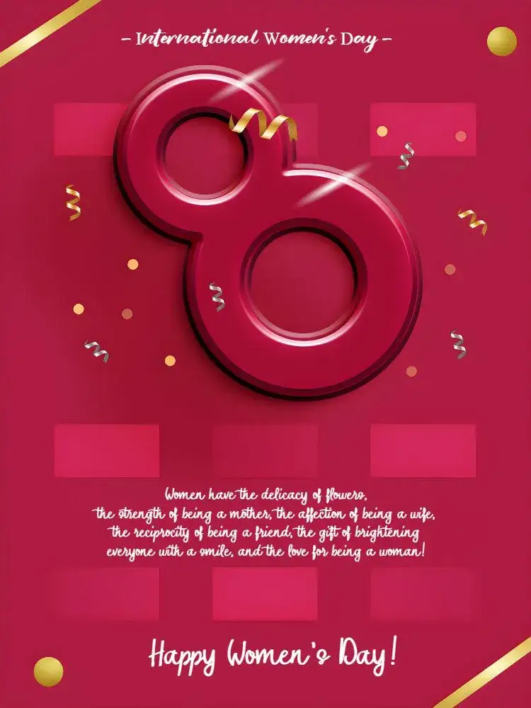 Invitation Post International Women's Day March – Most searched for theme floral, feminine, modern, colorful, minimalist