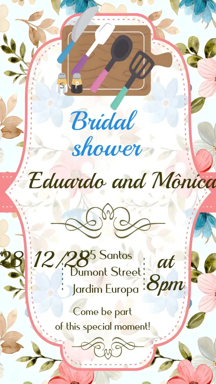Invitation Bridal Shower – Bridal Shower theme floral, minimalist, vintage, colorful, modern, rustic