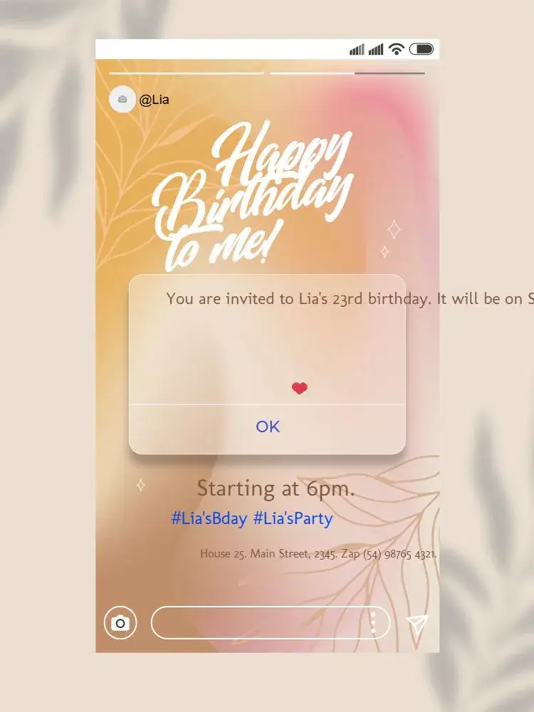 Floral Stories Party invitation