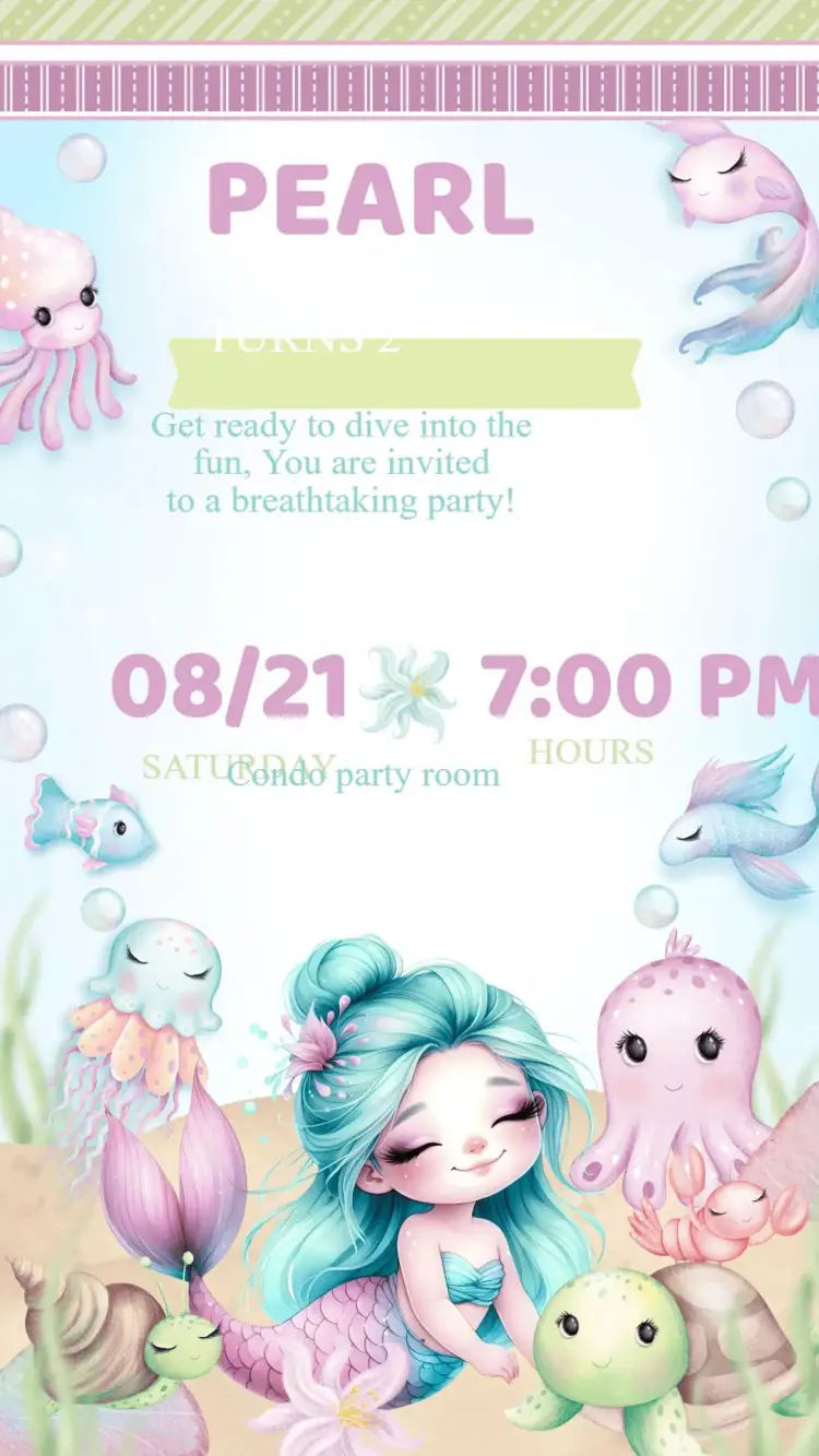 Invitation Under the Sea Birthday Invitation – Kids' Birthday Party theme navy, colorful, fun, childlike, vibrant
