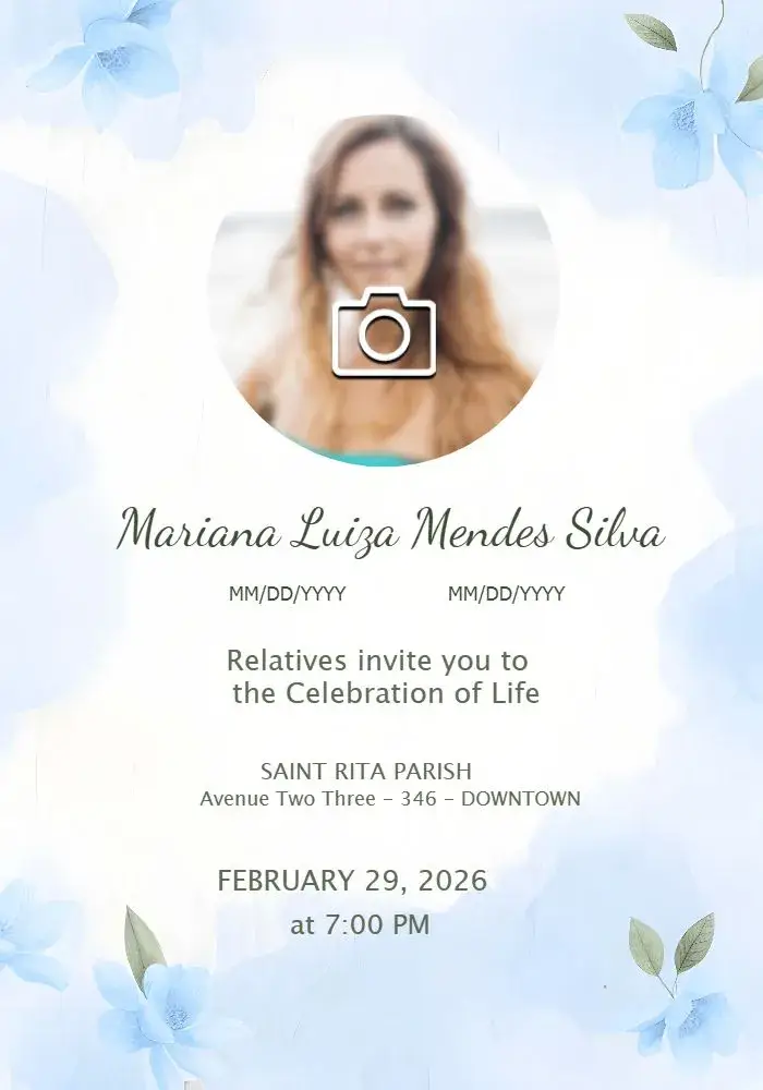 Funeral Mass With White Photo invitation