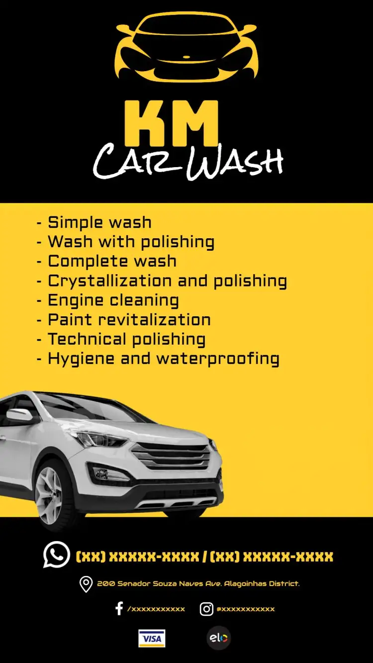 Invitation Car Wash Business Card – Most searched for theme modern, elegant, professional, minimalist, clean, eye-catching