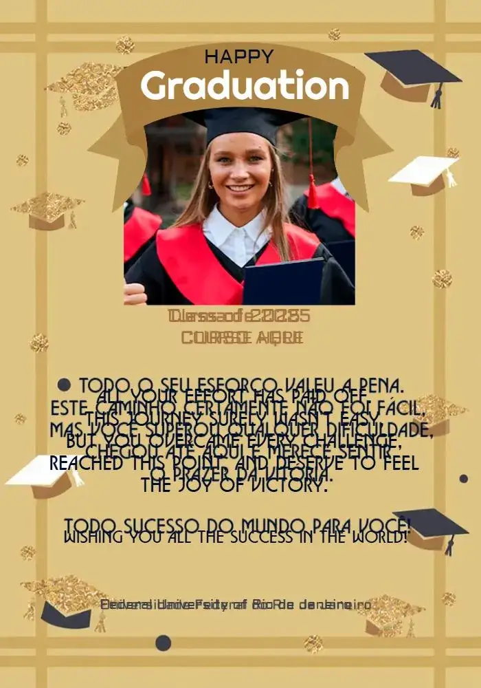 Invitation Graduation Card With Diploma Photo – Graduation theme elegant, golden, modern, sophisticated, collegiate, classic