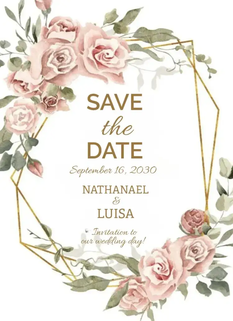 Invitation Dusty Rose – Wedding theme floral, delicate, romantic, natural, elegant