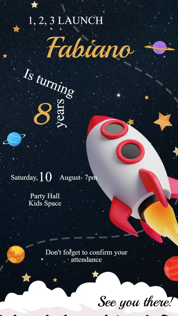 Astronaut Birthday Invitation