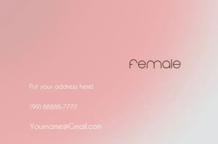 Invitation Business Card Back Female Decoration – Card theme modern, elegant, feminine, minimalist, beachy, vibrant