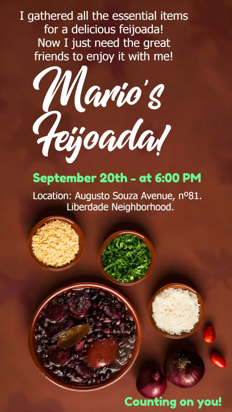 Brown Feijoada invitation