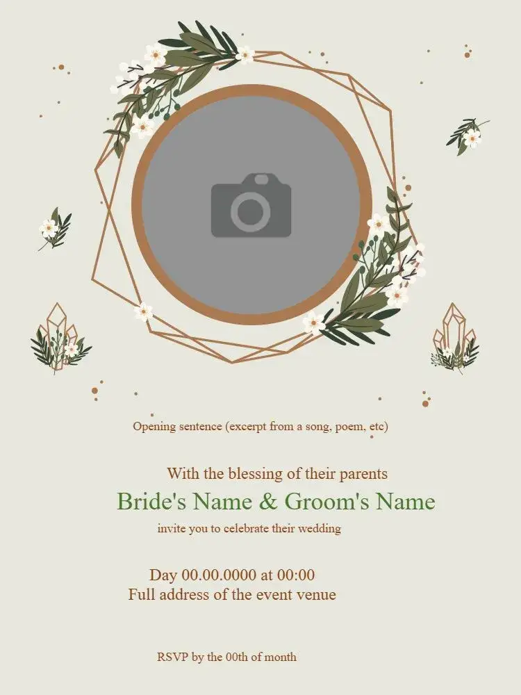 Invitation Wedding Party – Wedding theme flowers, modern, hipster, nature, colorful, elegant