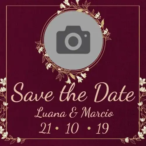 Save The Date Floral Linen Burgundy Wedding